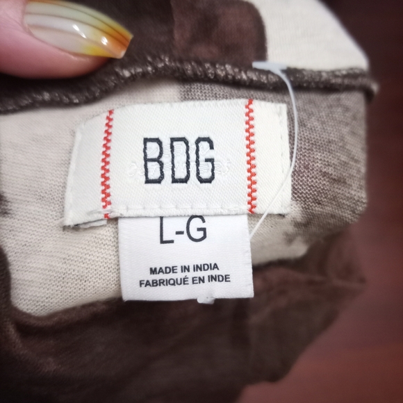 BDG Brown and White Cow Print Women's Top - Picture 2 of 2